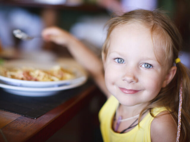 Little girl eating