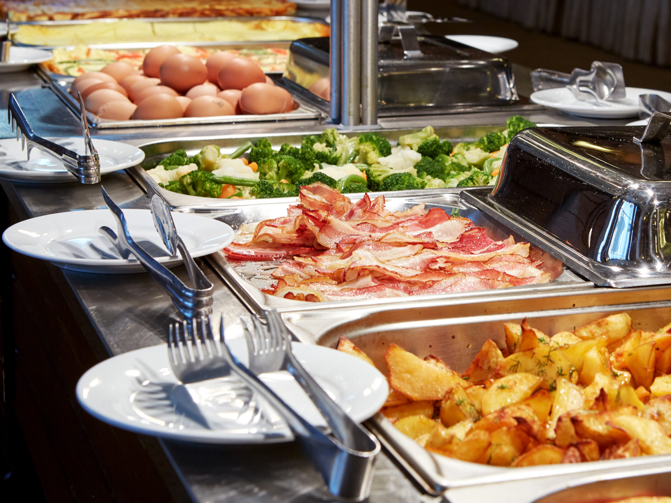 Nice buffet line in a hotel