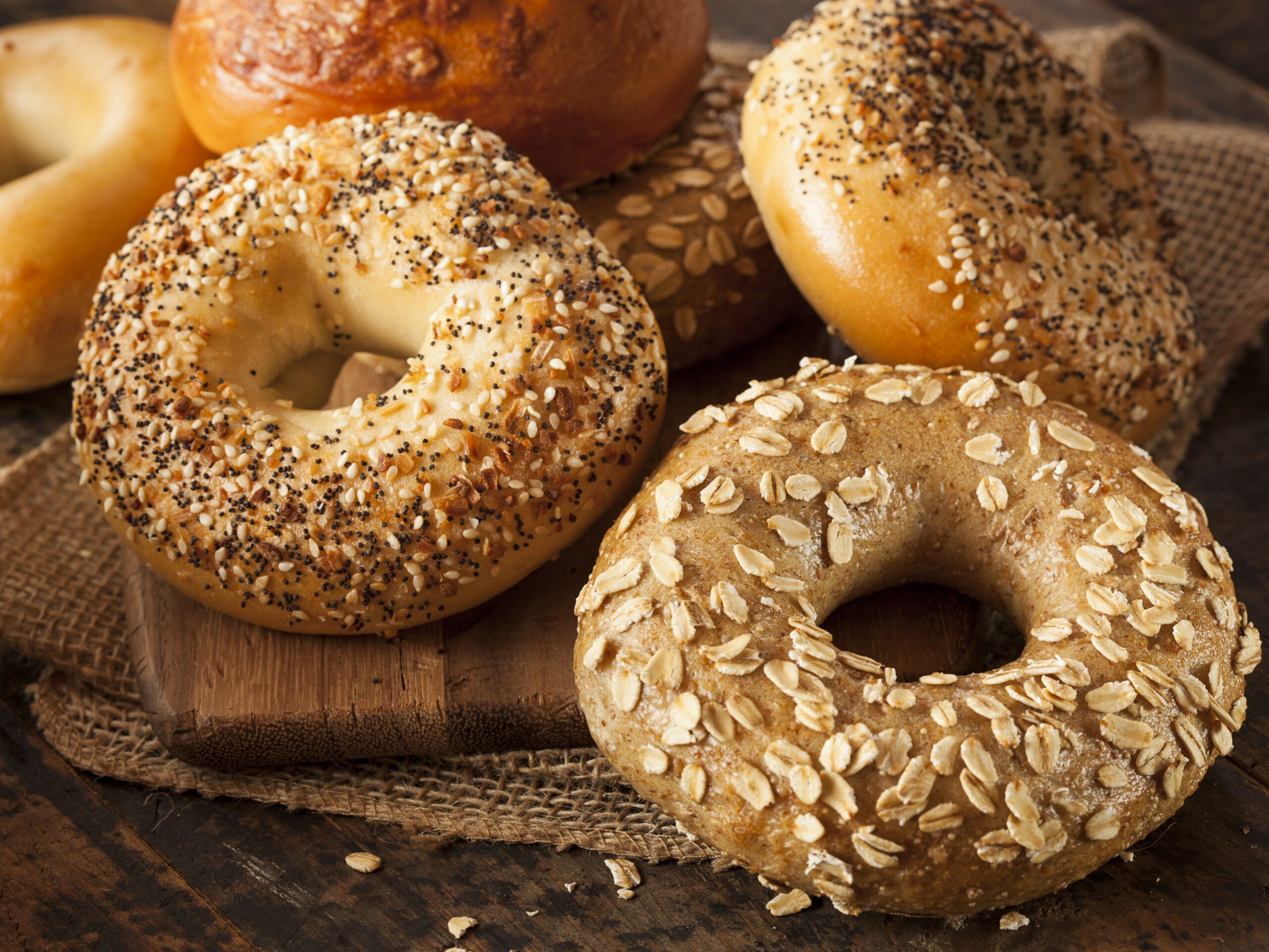 Healthy Organic Whole Grain Bagel for Breakfast