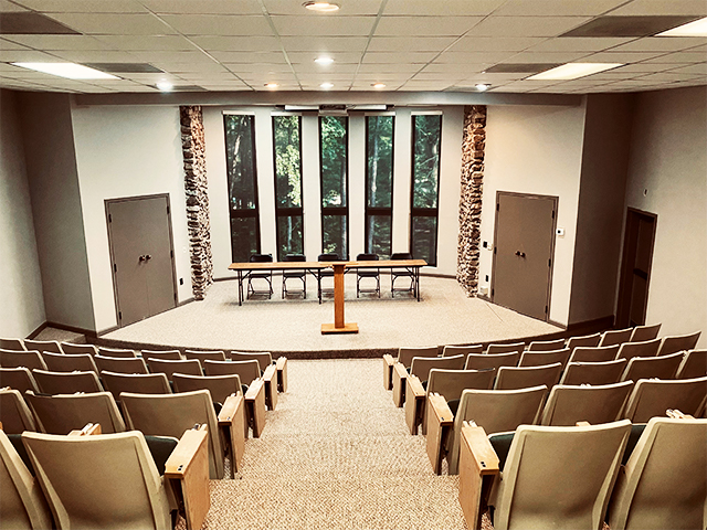 theater interior facing the podium